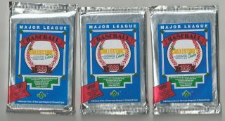 1989 Upper Deck Low Baseball (3) Wax Packs From Fresh Box Griffey Rc Psa??