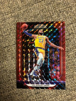 2018 - 19 Panini Mosaic Lebron James La Lakers Red Parallel Sp