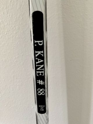 Patrick Kane Game Signed Stick With C.  O.  A 3