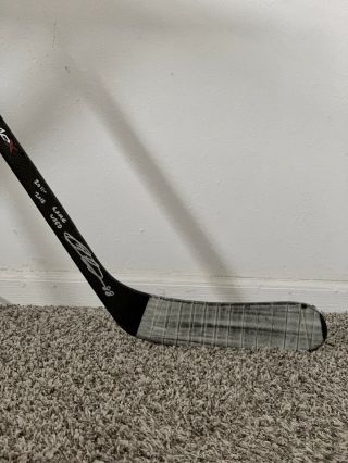 Patrick Kane Game Signed Stick With C.  O.  A 9