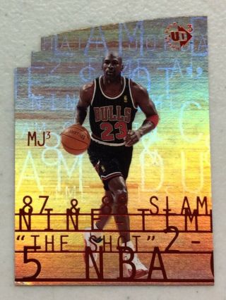 Michael Jordan 1997 - 98 Upper Deck Ud3 Die - Cut Mj3 Insert Basketball Card Mj3 - 1