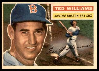 1956 Topps 5 Ted Williams Red Sox Ex - Mt,  To Nm