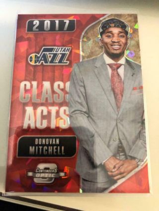 Donovan Mitchell 2018/19 Contenders Optic Class Acts Red Cracked Ice Tat7