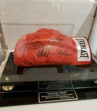 Muhammad Ali/forman/frazier/tyson/ Mayweather Jr.  Autographed Boxing Glove With