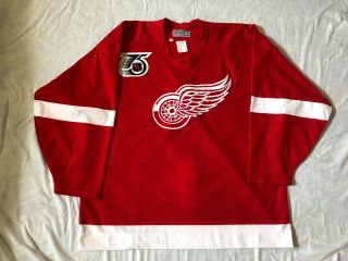 Pro Authentic 1990’s Detroit Red Wings Airknit Red W/75 Patch – Size 52