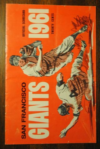 1961 San Francisco Giants Vs Philadelphia Phillies Baseball Program - Willie Mays