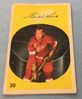 1962 Parkhurst 30 Hockey Card Gordie Howe Red Wings - Low Grade - Authentic