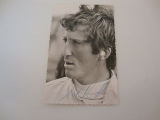 Jochen Rindt Signed Portrait Postcard With Paperwork