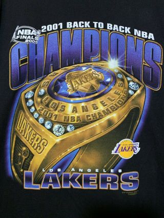 Los Angeles Lakers 2001 Back to Back Champions Shirt 2