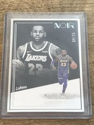 2018 - 19 Panini Noir Lebron James Lakers Metal Statement Edition /25