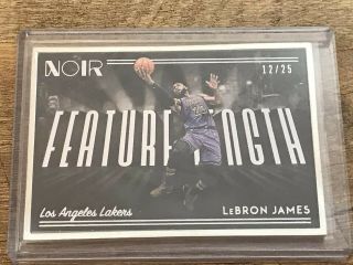 2018 - 19 Panini Noir Lebron James Lakers Metal Feature Length /25