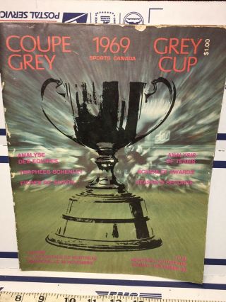 Sports Canada - 1969 Cfl Grey Cup Saskatchewan Roughriders Ottawa Rough Riders