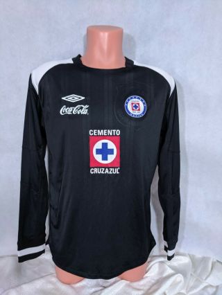 Cruz Azul Umbro Goalie Soccer Jersey Sz Large Black 2010 - 2011