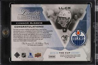 2015 The Cup Limited Logos Connor McDavid ROOKIE RC AUTO PATCH /50 LL - CM (PWCC) 2
