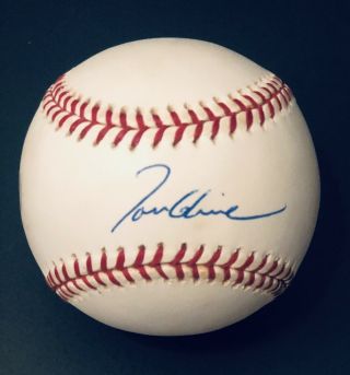 Tom Glavine,  Signed Auto,  Omlb Baseball Autographed Hof Atlanta Braves & Ny Mets