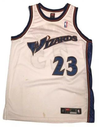 100 Authentic Michael Jordan Nike Washington Wizards White Jersey Size 48 Mens