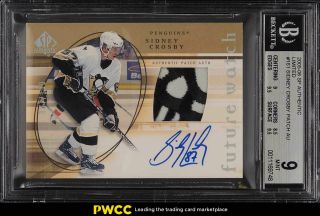 2005 Sp Authentic Limited Sidney Crosby Rc Auto Patch Jsy 87/100 Bgs 9 (pwcc)