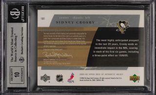 2005 SP Authentic Limited Sidney Crosby RC AUTO PATCH JSY 87/100 BGS 9 (PWCC) 2