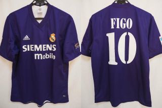 2001 - 2002 Real Madrid Centenary Jersey Shirt Camiseta Third Adidas Figo 10 L
