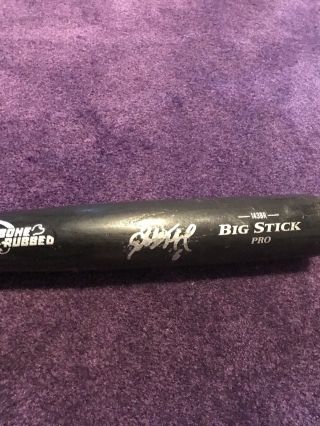 Starling Marte Game Bat Pittsburgh Pirates Autograph Signed Cracked 2