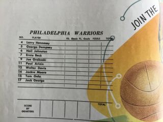 4/7/1956 Philadelphia Warriors vs.  Fort Wayne Pistons Program 7
