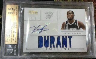 2012 - 13 National Treasures Timeline Jersey Auto 1 Kevin Durant Bgs 9.  5 Gem