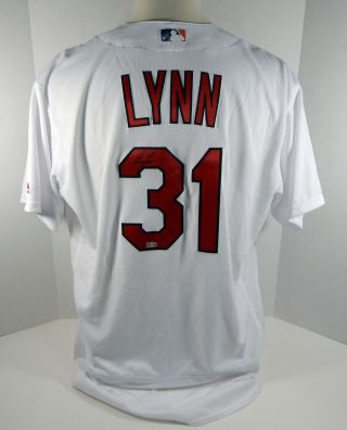 St.  Louis Cardinals Lance Lynn 31 Game Issued Signed White Jersey