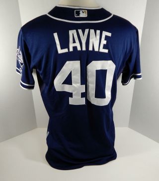 2013 San Diego Padres Tommy Layne 40 Game Navy Jersey