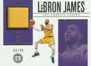 Lebron James 2018 - 19 Panini Encased Game Worn Gu Jersey Relic 59/99 Lakers