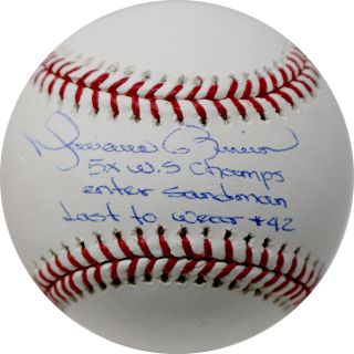 Mariano Rivera Signed Mlb Baseball With Multiple Inscriptions