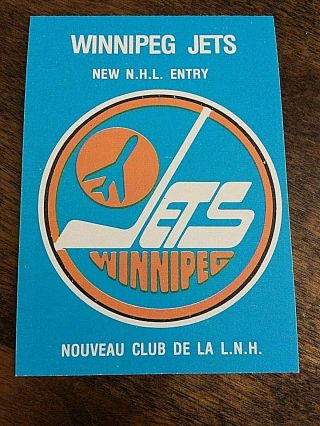 1979 - 80 O - Pee - Chee Winnipeg Jets Unmarked Checklist 81