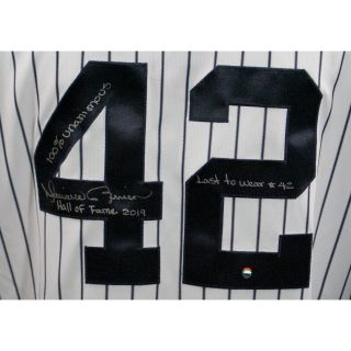 Mariano Rivera Signed NY Yankees Jersey with Multiple HOF Inscriptions 2