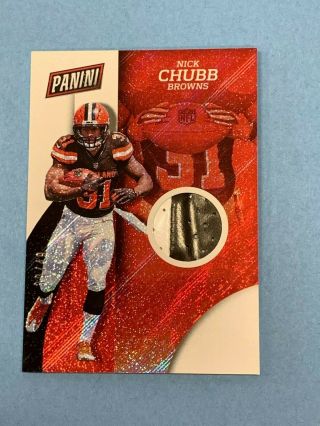 Nick Chubb 2018 Panini National Game Worn Glove Patch Browns Rookie Rc Rare