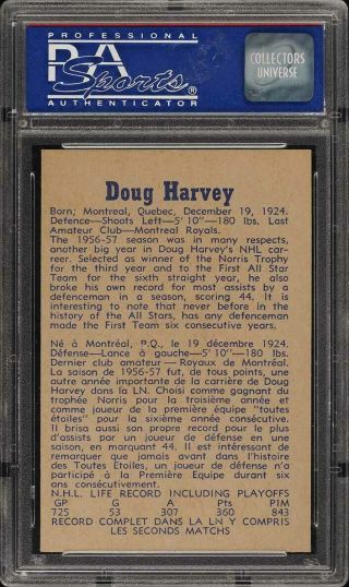 1957 Parkhurst Doug Harvey M1 PSA 8 NM - MT (PWCC) 2