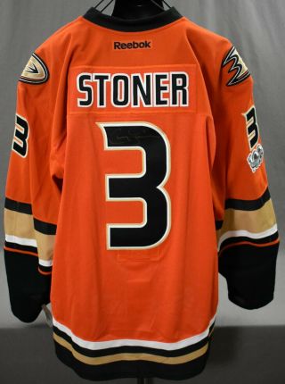 Clayton Stoner 3 Signed Anaheim Ducks Game Issued Not Worn Jersey Lelands Loa