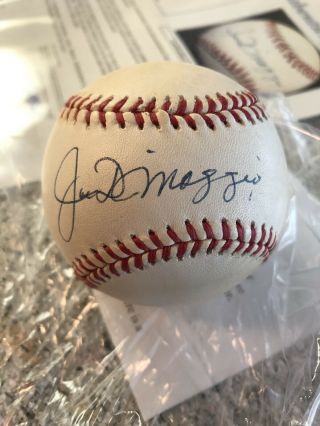 Joe Dimaggio Autographed Signed American League Baseball Jsa Loa Ny Yankees Hof