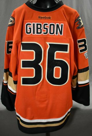 John Gibson 36 Signed Anaheim Ducks Game Issued Not Worn Jersey Lelands Loa