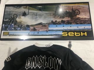Seth Enslow FMX Metal Mulisha Jersey Signed,  Vegas Jump Crash poster & a Diakka 2