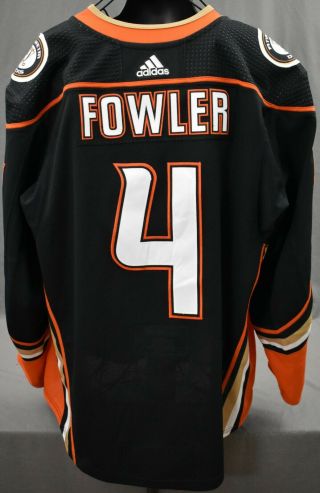 2018 - 19 Cam Fowler 4 Anaheim Ducks Game Worn Jersey W/ 25th Anniv Set Tag Loa