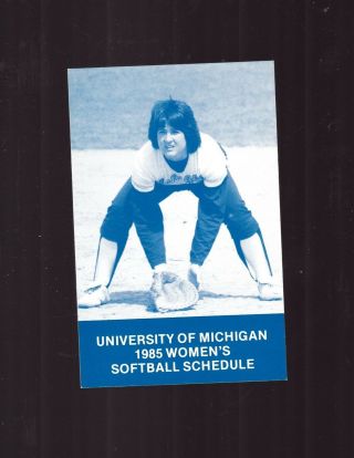 1985 Michigan Softball Pocket Schedule - Carol Hutchins 1st Year