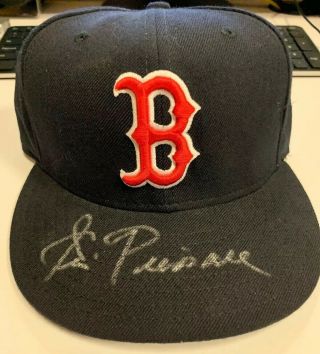 Autographed/signed Jim Piersalll Boston Red Sox Baseball Cap Fleer