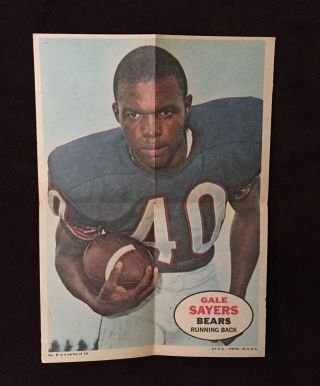 1968 Topps Football Poster Insert 8 Gale Sayers Nm