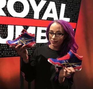 WWE Sasha Banks Worn & SIGNED Royal Rumble 2018 Sneakers,  (FAST) 2