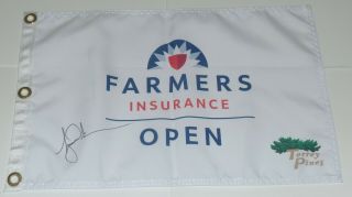 Tiger Woods Signed Auto 2019 Farmers Insurance Open Golf Flag Masters Us British