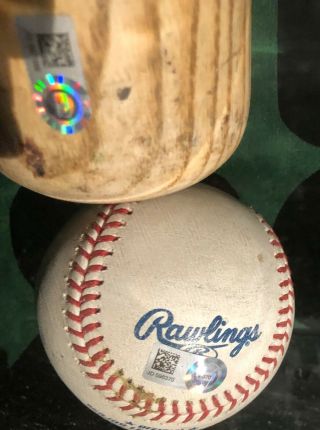 Chicago Cubs Ben Zobrist Game Bat And Ball He Hit With It.  Mlb Hologram G/u