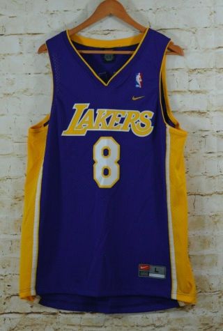 Kobe Bryant 8 Los Angeles Lakers Purple Basketball Sports Jersey L Nike