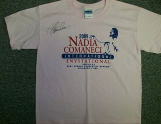 Autographed Nadia Comaneci T - Shirt - 5x Olympic Gold Medalist In Gymnastics