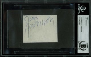 The Doors Jim Morrison Authentic Signed 2.  25x2.  75 Cut Signature Bas Slabbed
