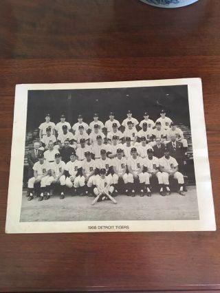 1968 World Champion Detroit Tigers Team Photograph 8 1/2 " X 11 " Al Kaline V Good