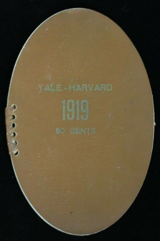 1919 Yale V Harvard College Football Shaped Program